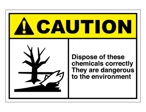 ANSI Caution Dispose Of These Chemicals Correctly