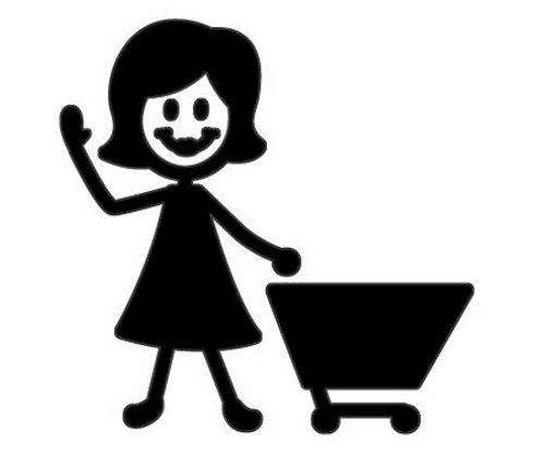 Shopping Mom Stick Figure Decal