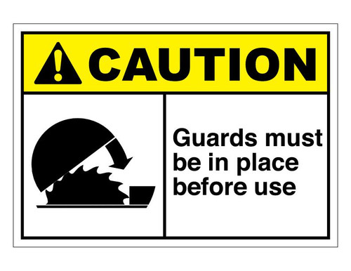 ANSI Caution Guards Must Be In Place Before Use
