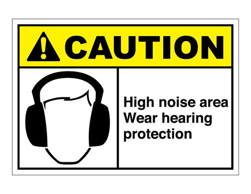 ANSI Caution High Noise Area Wear Hearing Protection