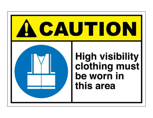 ANSI Caution High Visibility Clothing Must Be Worn In This Area