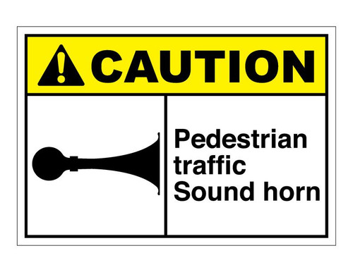 ANSI Caution Pedestrian Traffic Sound Horn