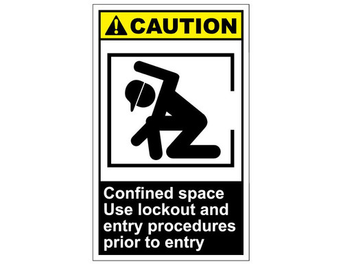 ANSI Caution Confined Space Use Lockout And Entry Procedures Prior To Entry