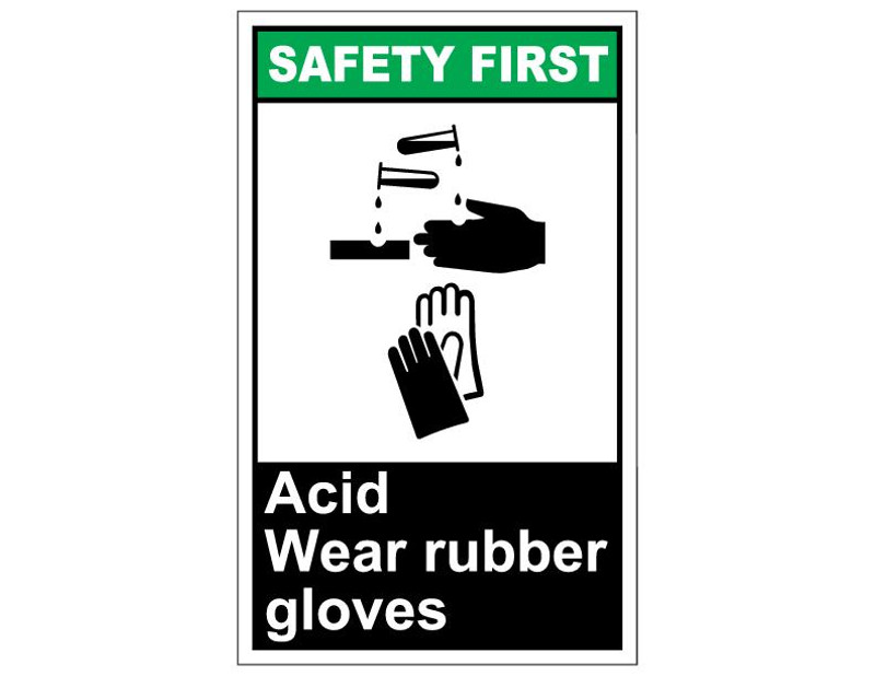 ANSI Safety First Acid Wear Rubber Gloves