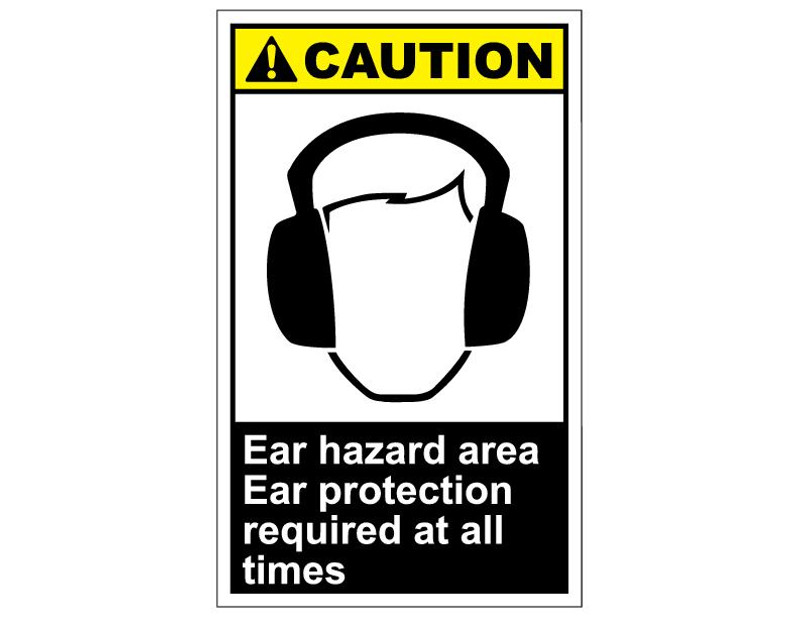 ANSI Caution Ear Hazard Area Ear Protection Required At All Times