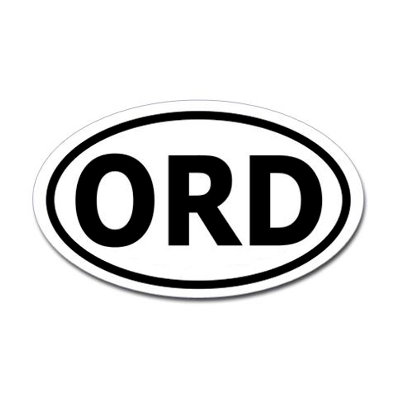 Chicago O'hare International Airport Oval Sticker