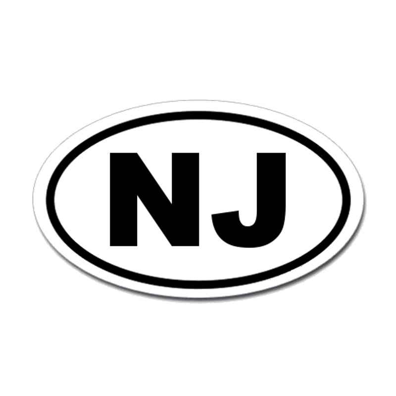 New Jersey State Oval Sticker