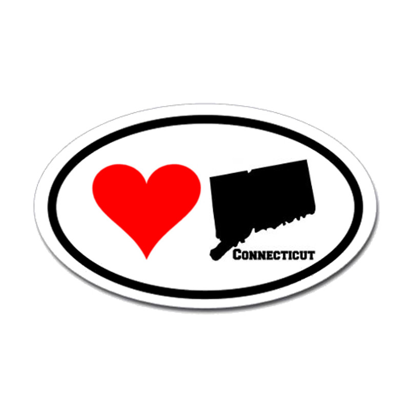 Connecticut Love Oval Sticker