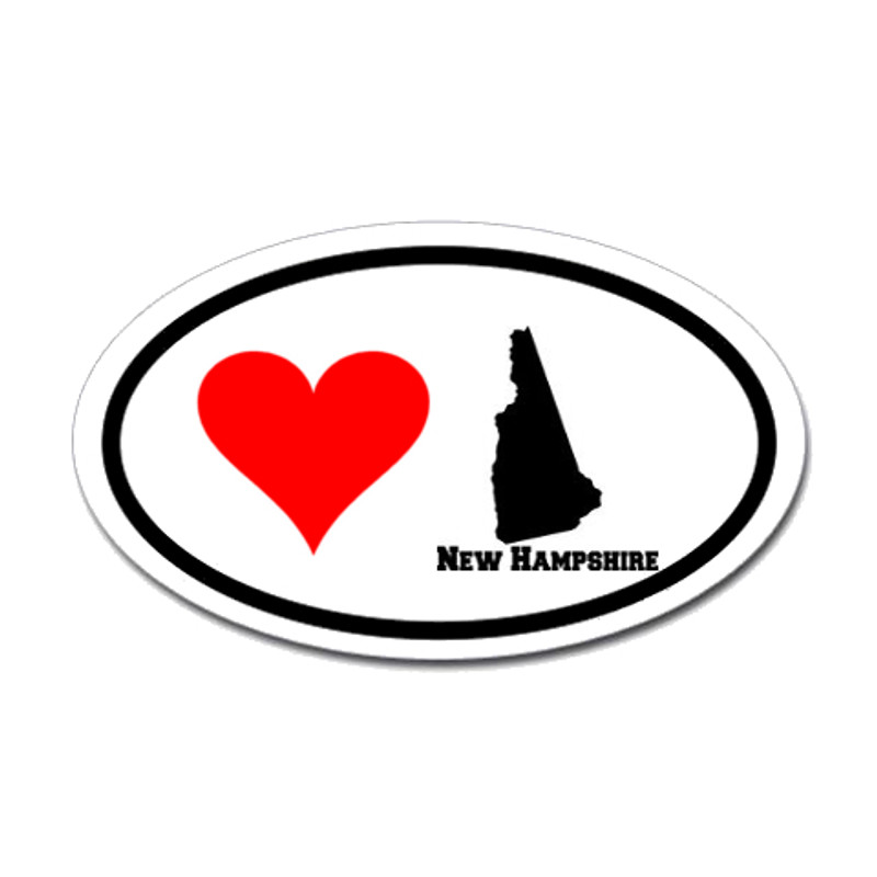 New Hampshire Love Oval Sticker