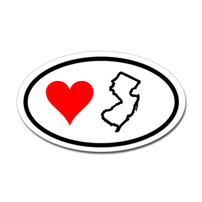 New Jersey Love Oval Sticker