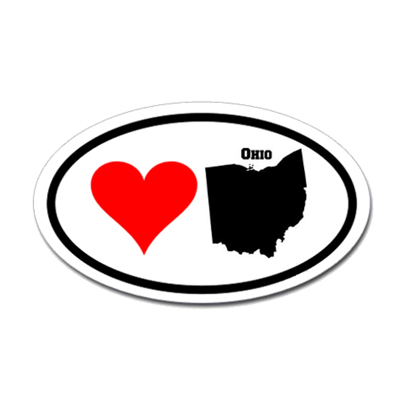 Ohio Love Oval Sticker