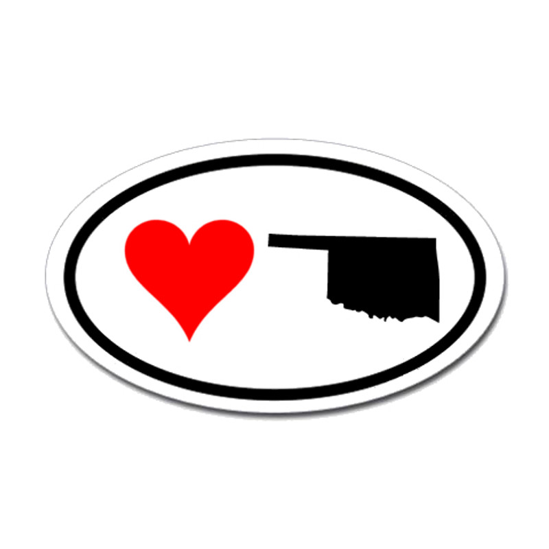 Oklahoma Love Oval Sticker