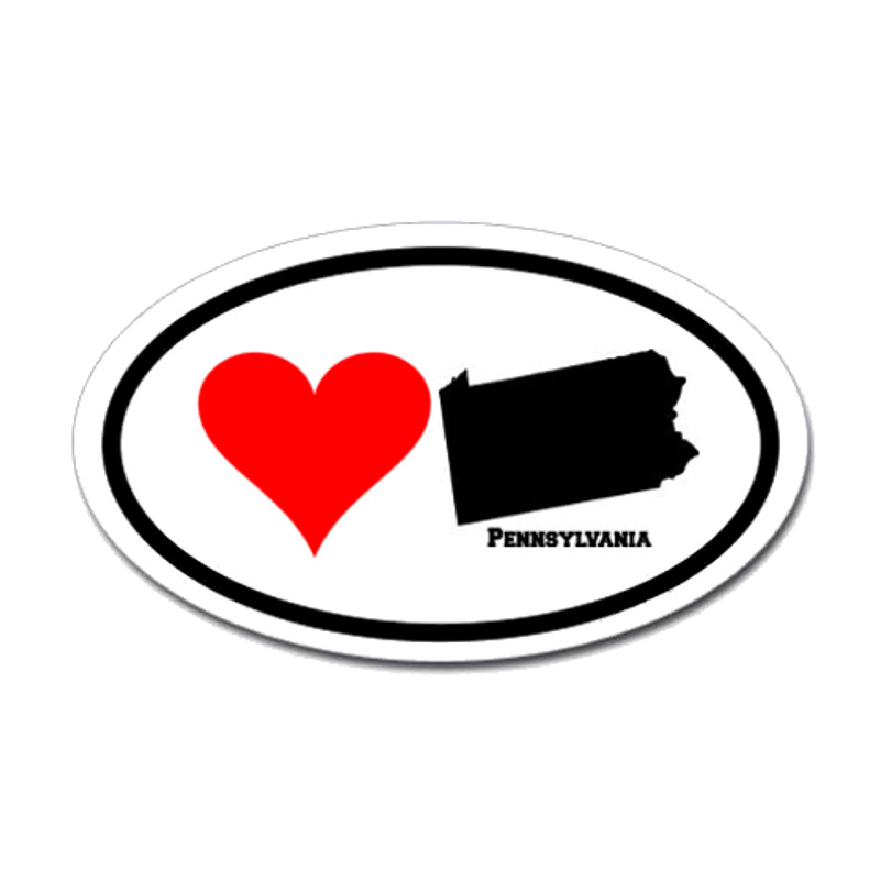 Pennsylvania Love Oval Sticker