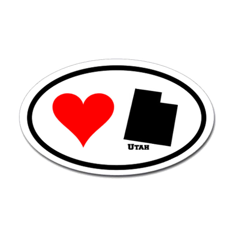 Utah Love Oval Sticker