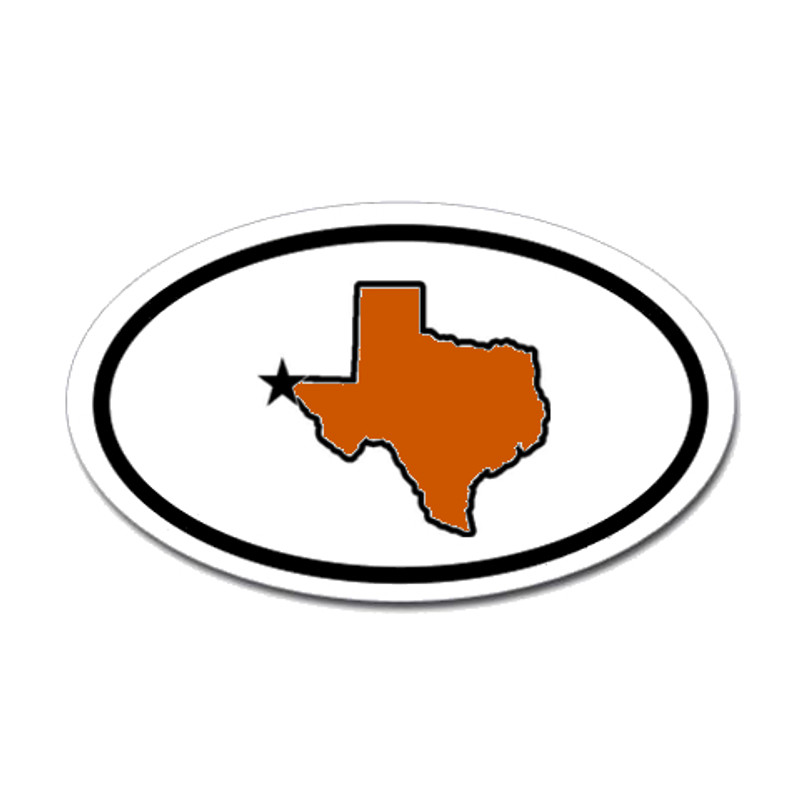 Texas State Oval Sticker (Univ. of Texas Color)