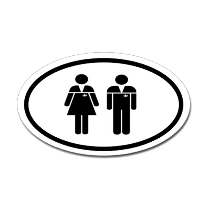 Star Trek Man And Woman Oval Sticker
