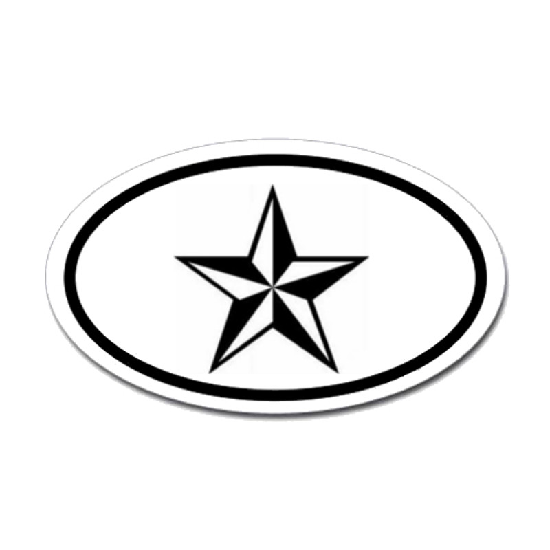 Nautical Star Oval Sticker