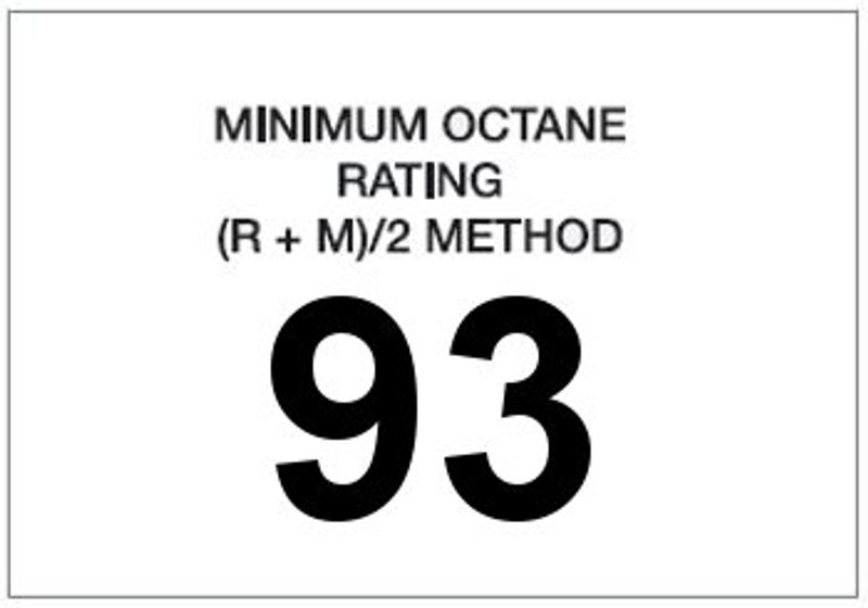 Minimum Octane Rating 93 (White)