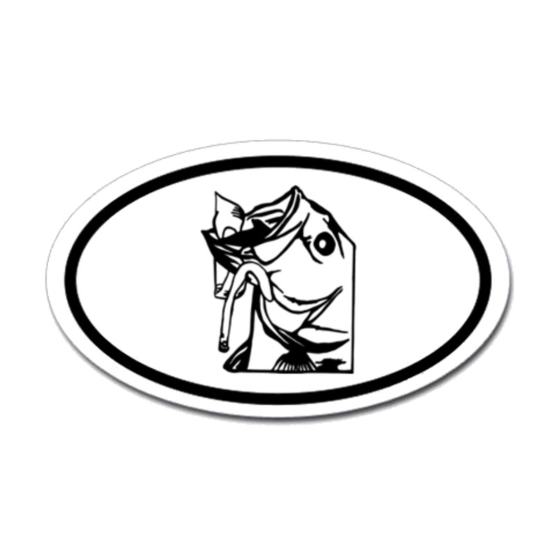 Fishing Oval Sticker