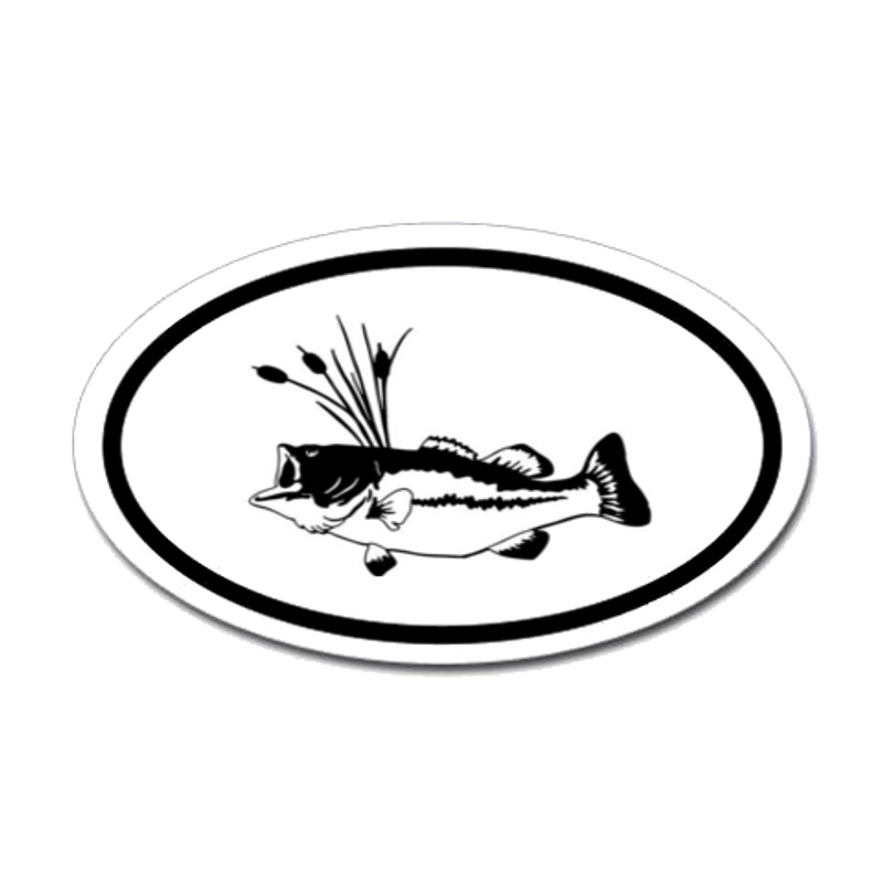 Fishing Oval Sticker