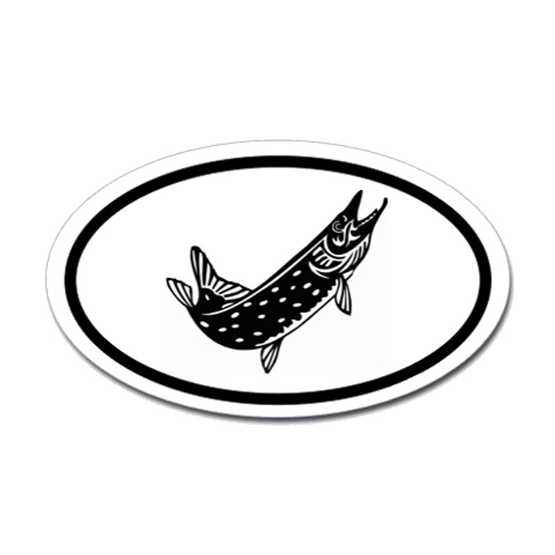 Fishing Oval Sticker