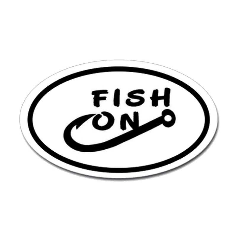 Fishing Oval Sticker