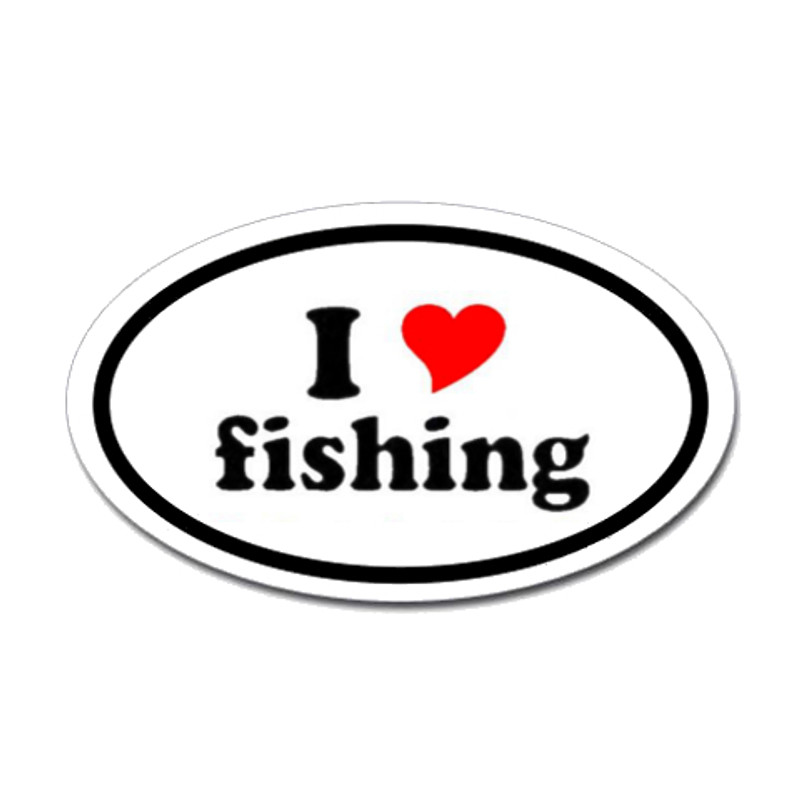 Fishing Oval Sticker