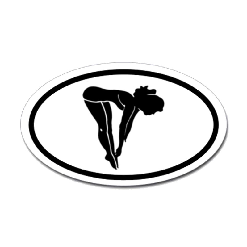 Diving Oval Sticker