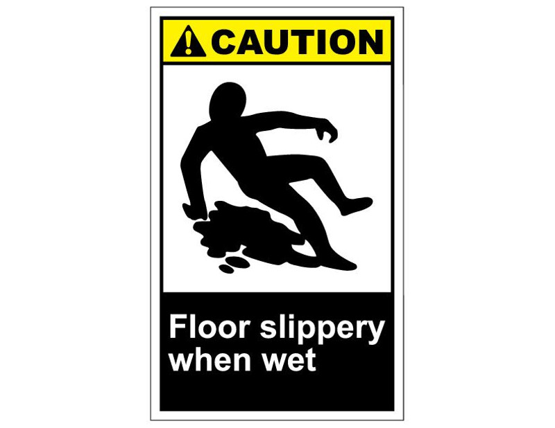 ANSI Caution Floor Slippery When Wet