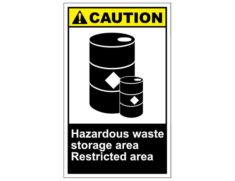 ANSI Caution Hazardous Waste Storage Area Restricted Area