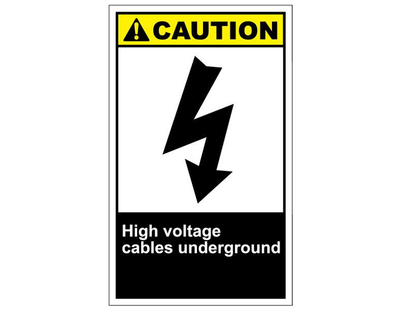 ANSI Caution High Voltage Cables Underground