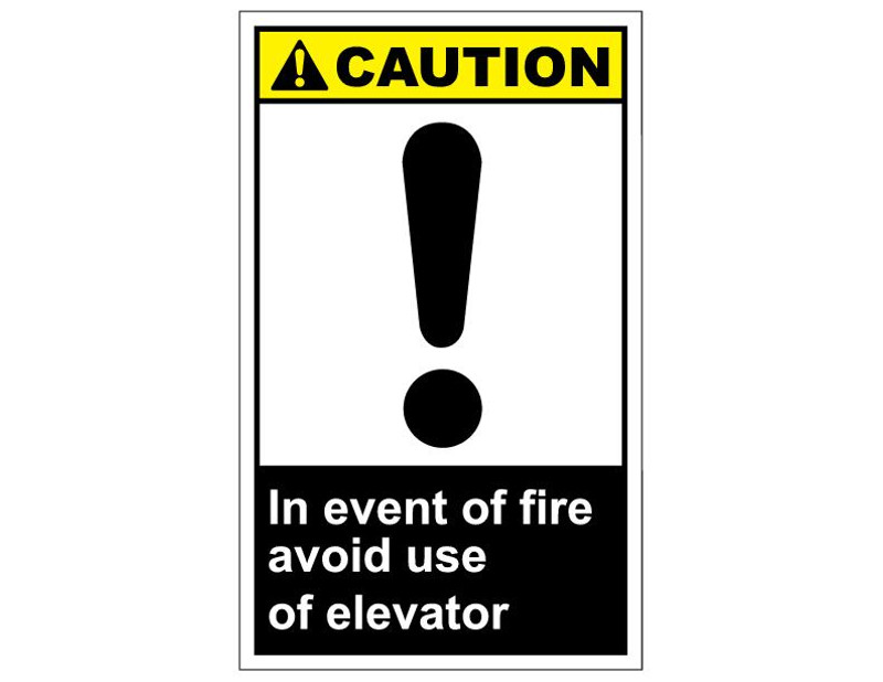 ANSI Caution In Event of Fire Avoid Use of Elevator