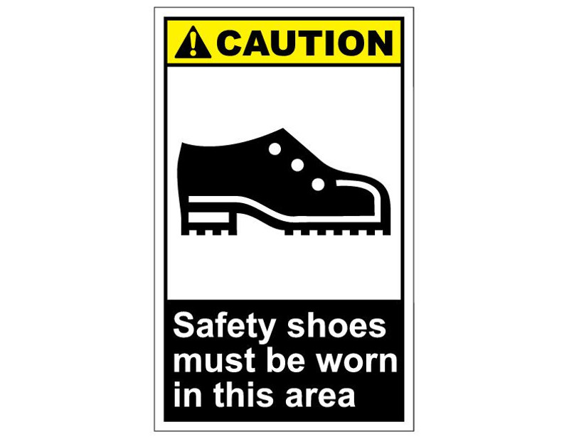 ANSI Caution Safety Shoes Must Be Worn In This Area