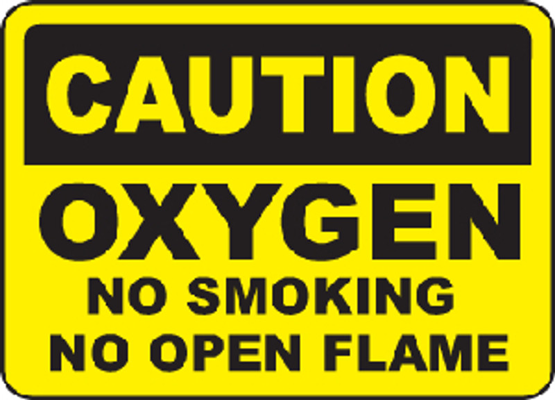 Caution Oxygen No Smoking No Open Flame Sign