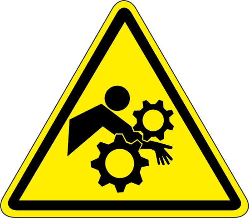 Pinch Point Or Entanglement Hazard (ISO Triangle Hazard Symbol)