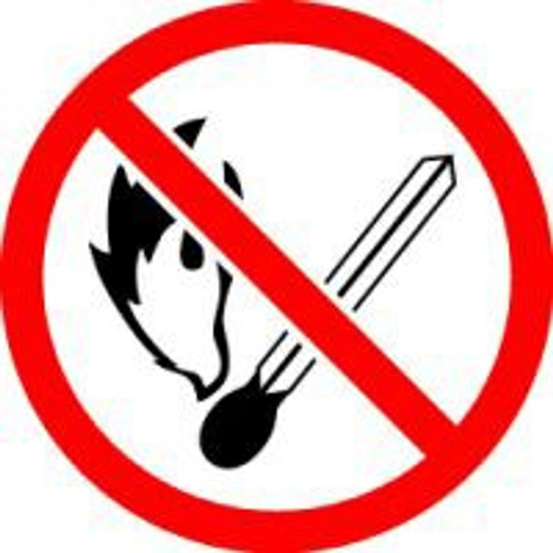 No Fire Or Open Flame (ISO Prohibition Symbol)