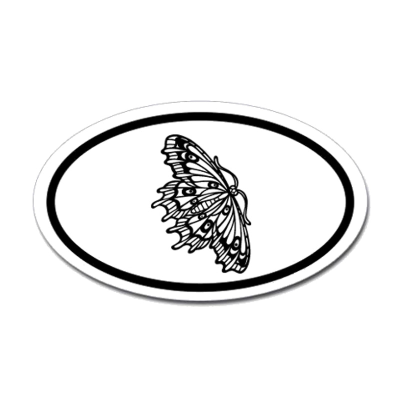 Butterfly Oval Bumper Sticker