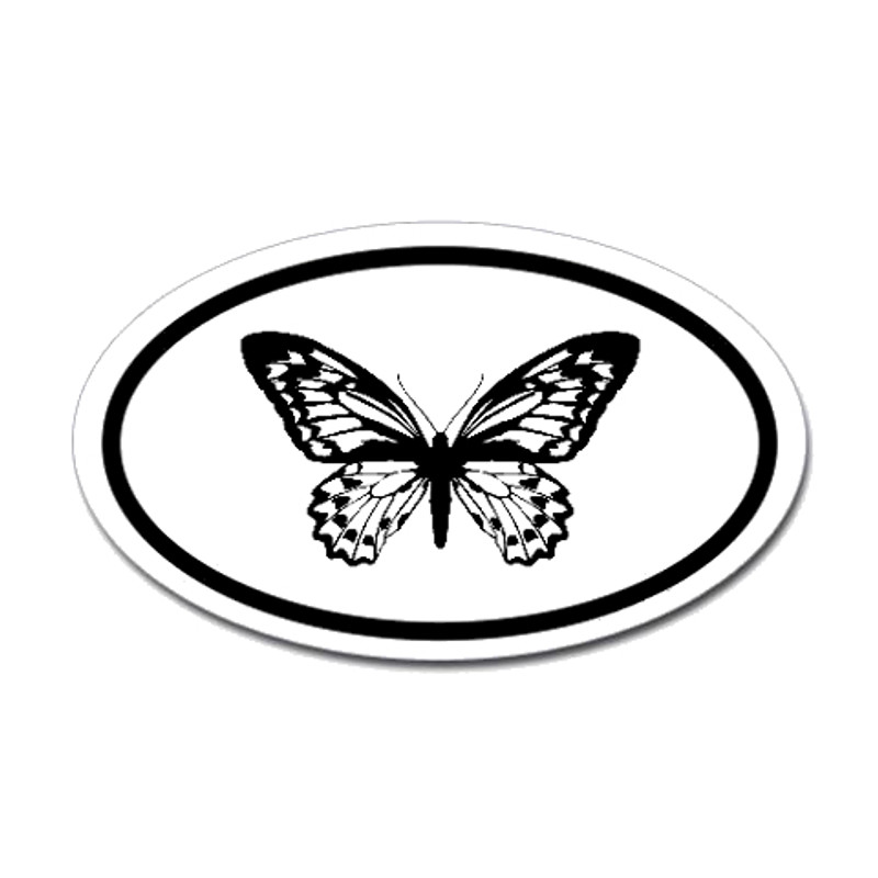 Butterfly Oval Bumper Sticker