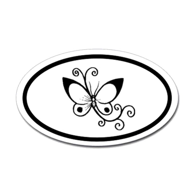 Butterfly Oval Bumper Sticker