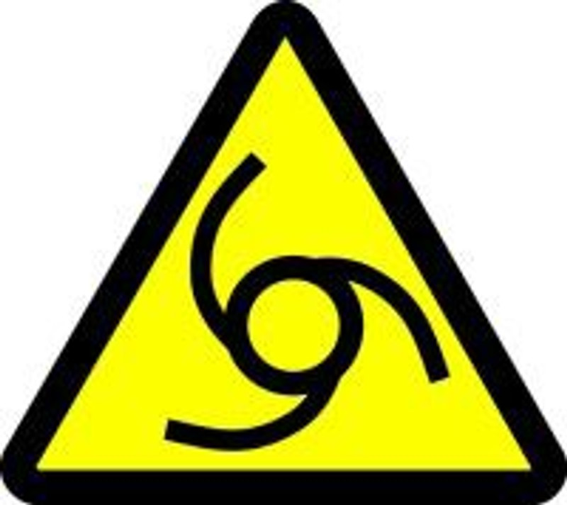 Automatic Or Remote Starting Hazard (ISO Triangle Hazard Symbol)