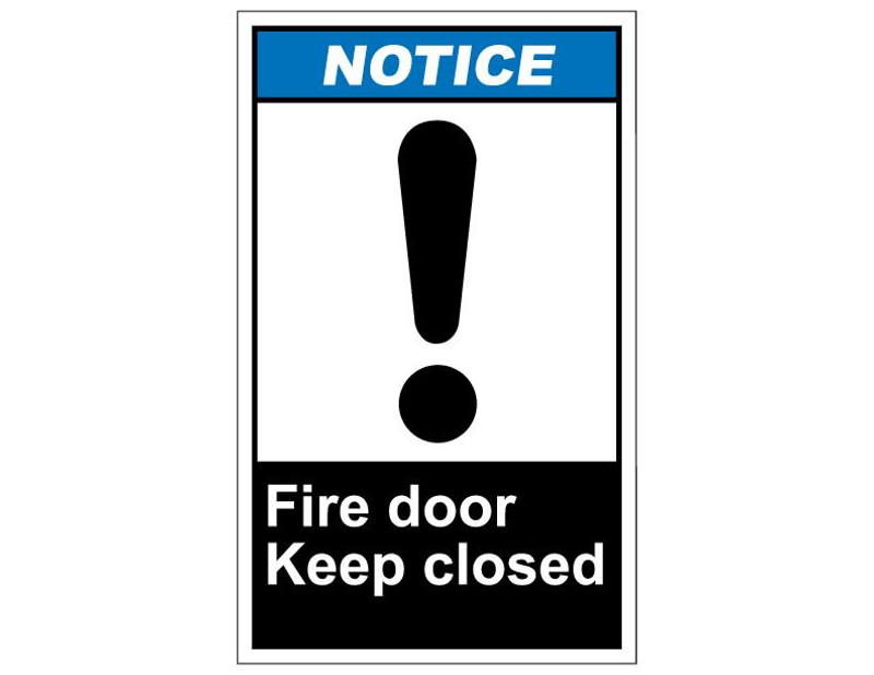 ANSI Notice Fire Door Keep Closed