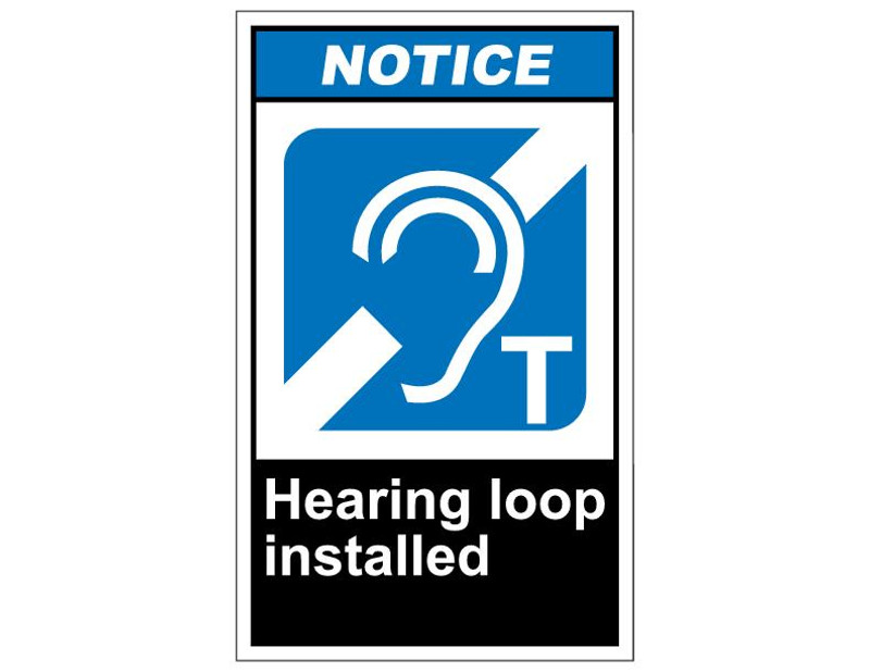 ANSI Notice Hearing Loop Installed