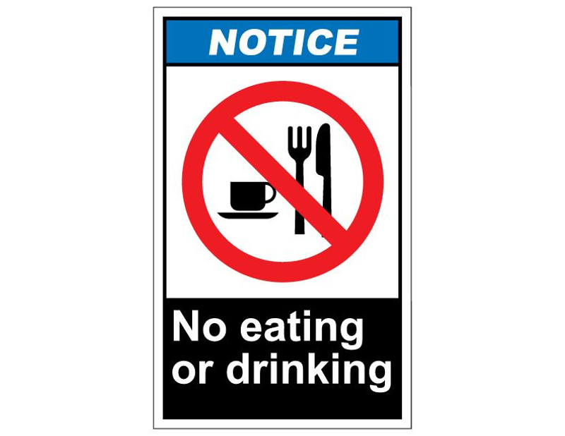 ANSI Notice No Eating Or Drinking