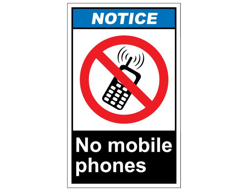 ANSI Notice No Mobile Phones