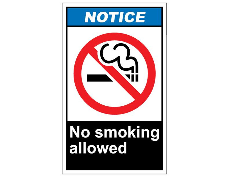 ANSI Notice No Smoking Allowed