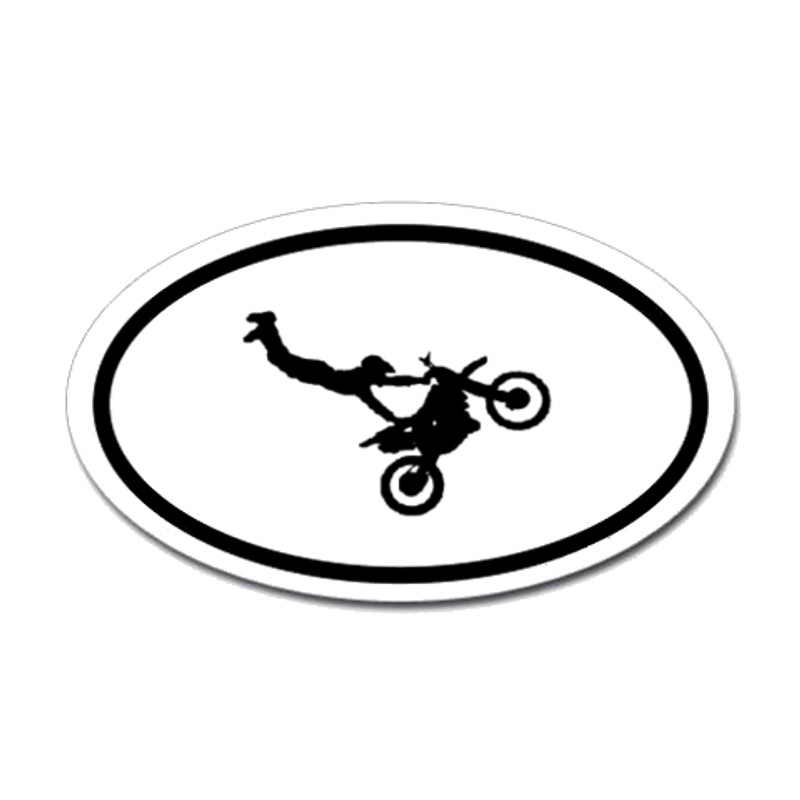 Motorcross Oval Bumper Sticker