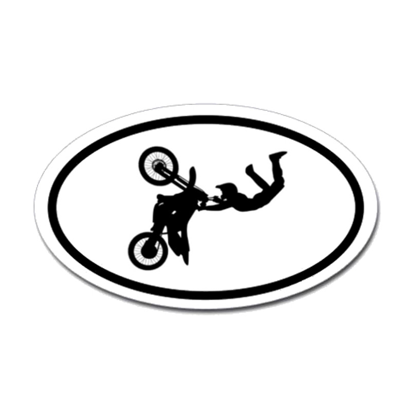 Motorcross Oval Bumper Sticker