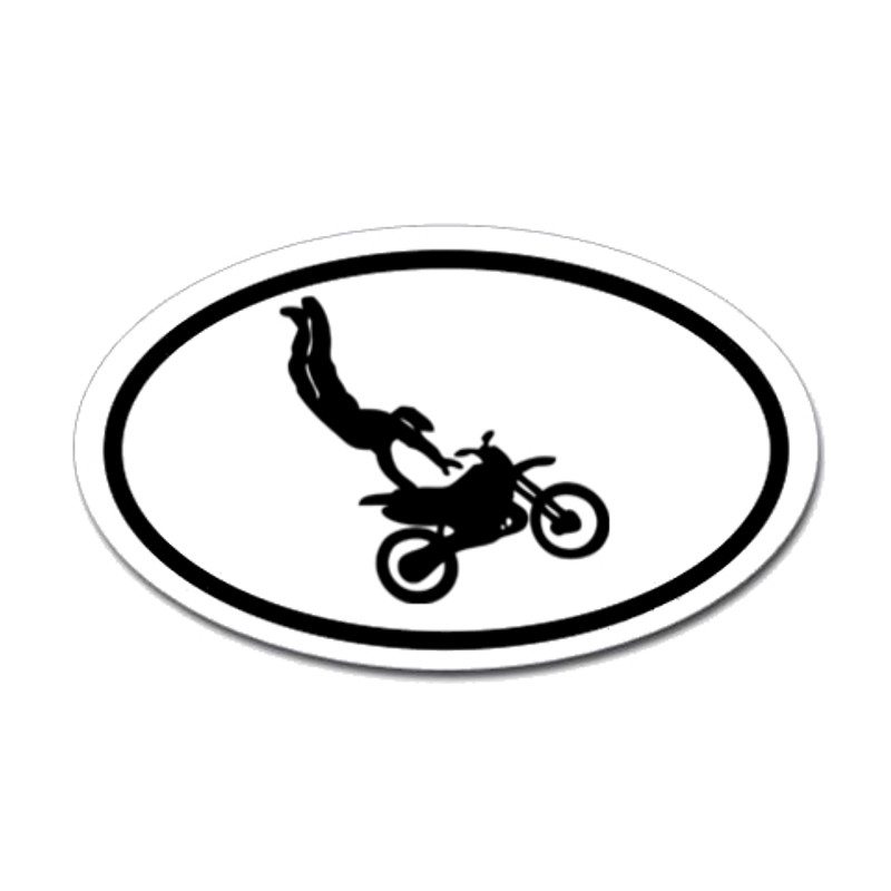 Motorcross Oval Bumper Sticker