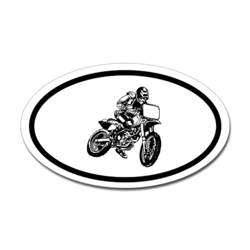 Motorcross Oval Bumper Sticker