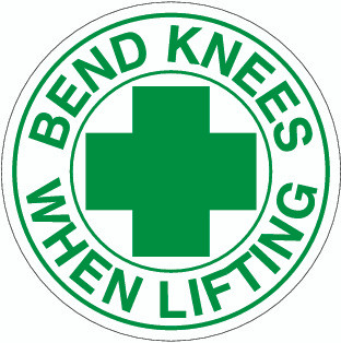 Bend Knees When Lifting Hardhat Sticker